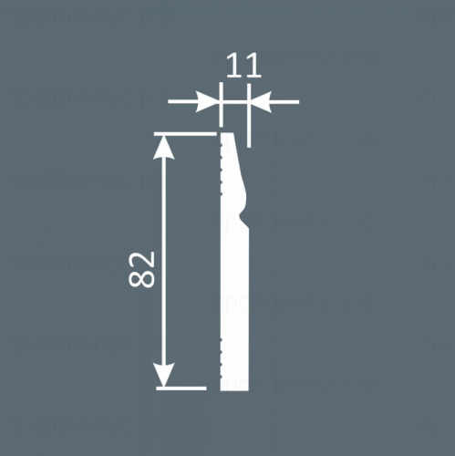 Плинтус PX031, 82х11, 2000мм, Экополимер/18