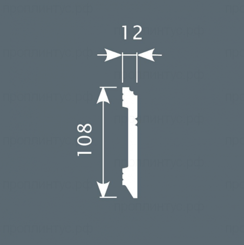 Плинтус PX005, 108х12, 2000мм, Экополимер/8