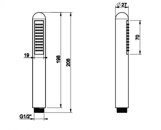 Душевая лейка Gessi Goccia 33754 схема 2