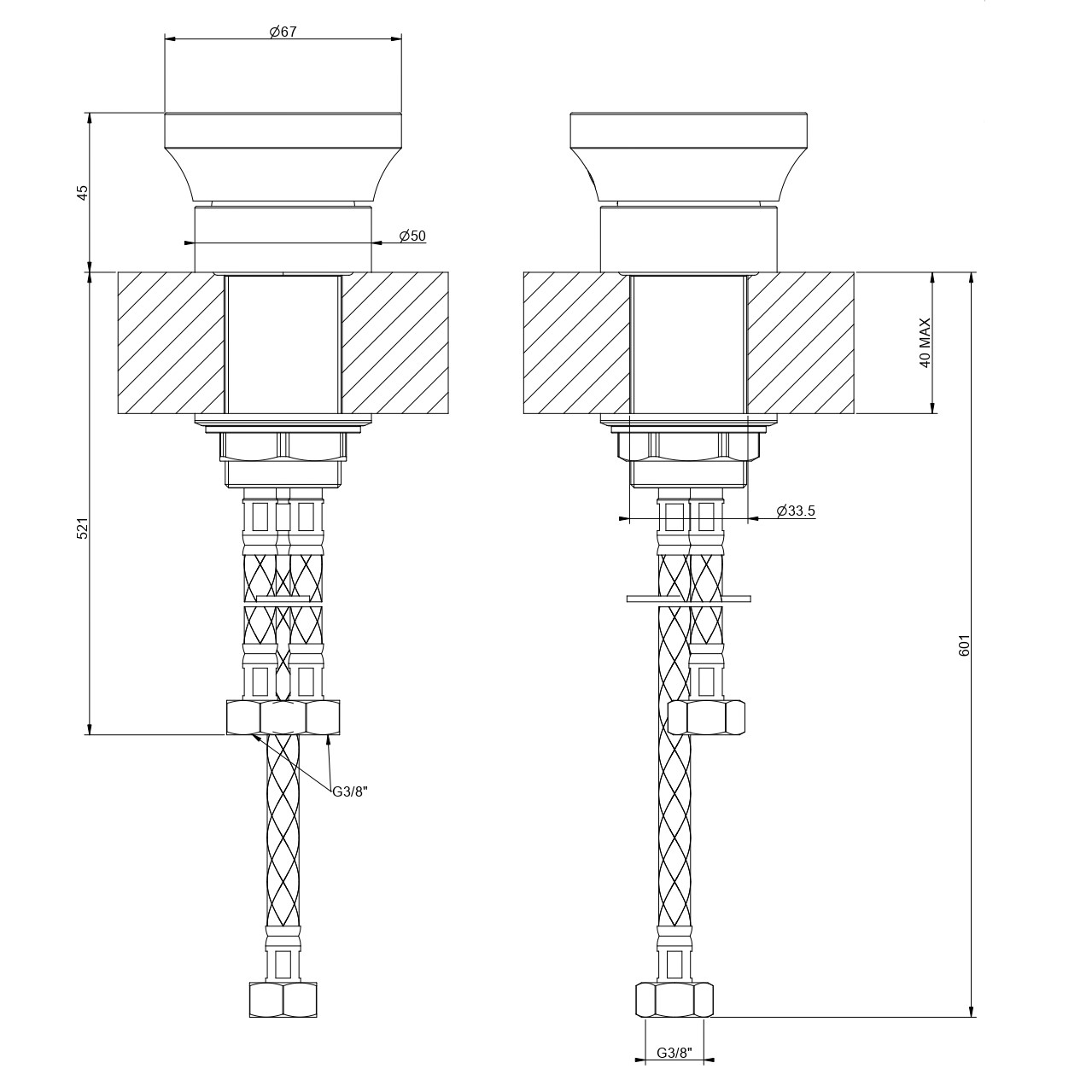 Смеситель Gessi Origini 66100 схема 2