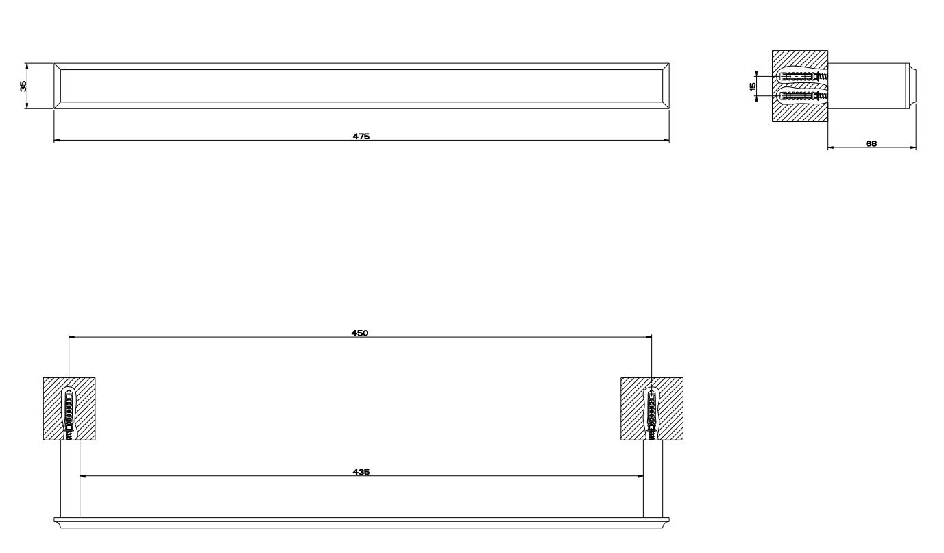 Gessi Eleganza Полотенцедержатель 46500 45 см схема 2