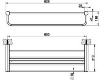 Полотенцедержатель настенный Gessi Rilievo 59407 62,8х21 схема 2