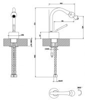 Gessi Goccia смеситель для биде 33607 схема 5