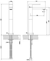 Смеситель Gessi Rettangolo для раковины 11922 схема 2