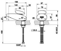 Смеситель для раковины Gessi Equilibrio 52001 схема 2