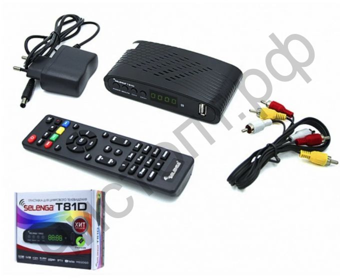 Цифровой ресивер DVB-T2/C SELENGA T81D, GX 3235S, MAXLINEAR MXL 608, дисплей, кнопки, АС3, HDMI, 2 USB, RCA,  ANT IN/OUT, БП внешний 5V/1,5A, ААА, 3,5 Jack-3RCA  IPTV , Мegogo и YouTube через Wi-Fi адаптер, DVB-T/Т2/C  (1/20)