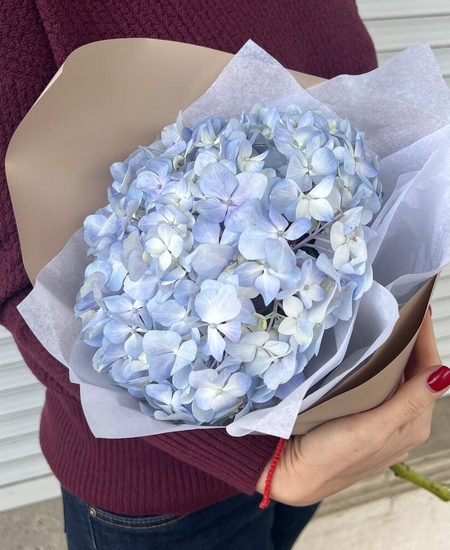 Букет из голубой гортензии