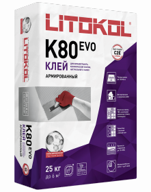 Клеевая Смесь Litokol Litoflex K80 25кг Серый, Высокоэластичная, Цементная.*
