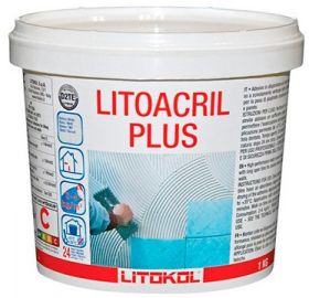 Клей для Плитки Litokol Litoacril Plus 1кг Белый, Дисперсионный, Готовый.