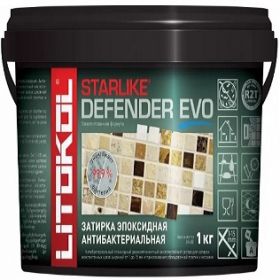 Затирочная Смесь Эпоксидная 2-х комп. Litokol Starlike Defender Evo 1кг S.200 Avorio, Антибактериальная от 1 до 15 мм / Литокол Старлайк Дифендер.
