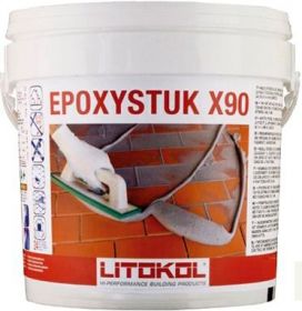 Затирочная Смесь 2-х комп. Эпоксидная Litokol Epoxystuk X90 5кг Жемчужно-Серый, Кислотостойкая.