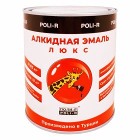 Эмаль Алкидная Poli-R Люкс 0.85кг Белая, Полуматовая, Универсальная / Поли-р.