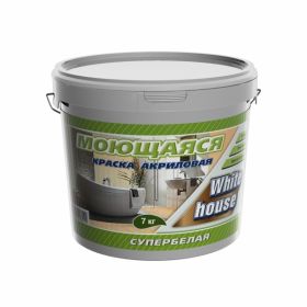 Краска Моющаяся White House 7кг Белая.