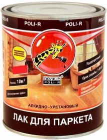 Лак Паркетный Poli-R 2.5л Алкидно-Уретановый, Глянцевый для Внутренних Работ.