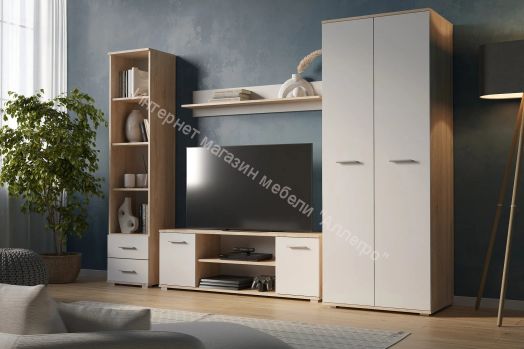 Шкаф 2-х створчатый FUN ШК-1 Белый/Дуб Сонома