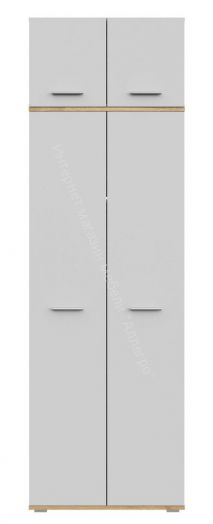 Шкаф 2-х створчатый FUN ШК-1 с антресолью Белый/Дуб Вотан