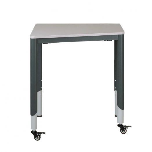 Стол ученический "АССИМЕТРИЧНЫЙ" регулируемый, на колёсиках (Каркас серый)