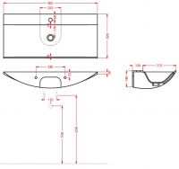 Раковина Artceram The One THL002 90х40 схема 2