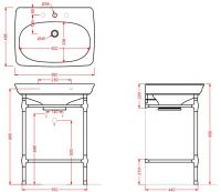 Раковина Artceram Civitas CIL001 68х50 схема 2