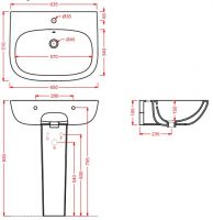 Раковина Artceram Ten TEL001 65х51 схема 2