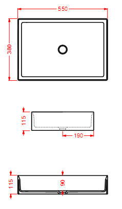 Раковина Artceram Scalino SCL002 55х38 схема 4