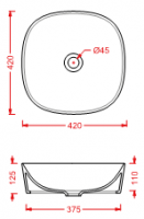 Накладная раковина Artceram Ghost GHL001 42х42 схема 4