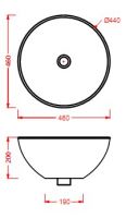 Накладная раковина Artceram La Ciotola LCL001 46х46 схема 2