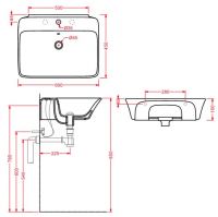 Раковина Artceram Cow CWL002 60х45 схема 2