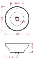 Раковина Artceram Fuori 1 TFL002 43х43 цвет белый схема 2