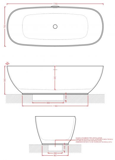 Отдельностоящая ванна Art Ceram HOOP ACW002 ФОТО