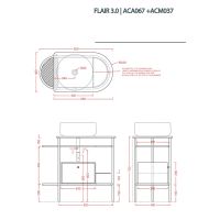 Шкаф Artceram Flair 3.0 с выдвижным ящиком и боковой секцией 400х348х250 мм ACM037 схема 8