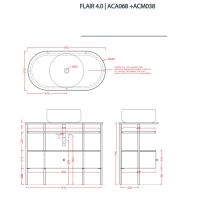 Консоль напольная Artceram Flair 3.0 для столешницы 85x46х75 см ACA067 схема 4