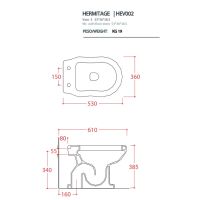 Унитаз напольный Artceram Hermitage 360х550 мм HEV002 схема 2