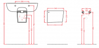 Полупьедестал Artceram Ten 320x500 мм для раковины TEC004 схема 2