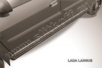 Защита порогов d42 труба черная Lada Largus (2012-2021) LADLAR002B Slitkoff