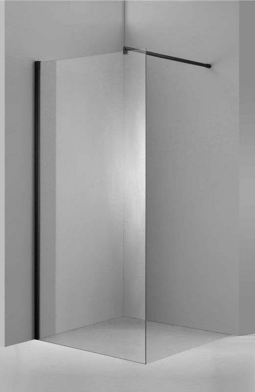 Душевая стеклянная перегородка Oporto Shower А-80BМ 70x200 черный профиль, матовое стекло