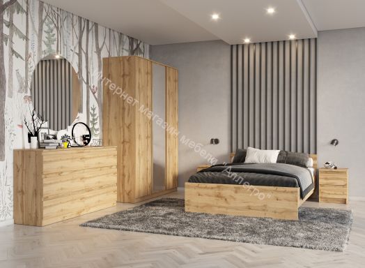 Шкаф 3-х дверный с зеркалом Stern Дуб Вотан