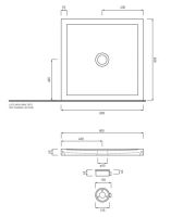 Душевой поддон Cielo Sessanta квадратный 80х80 схема 2