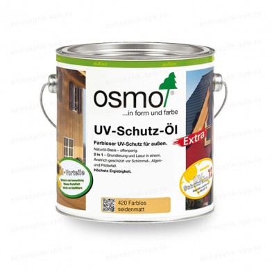 Масло OSMO UV-SCHUTZ-OL EXTRA защитное с УФ-фильтром, 420 бесцветное