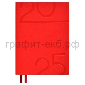 Ежедневник датир.А6+ Феникс+ ГОУТСКИН мягкий переплет красный 67053