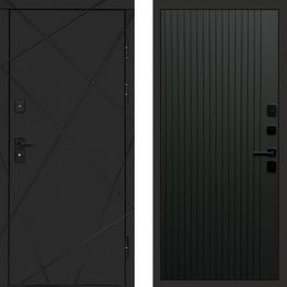 Входная дверь Termo-door Лучи FLAT Черный Кварц