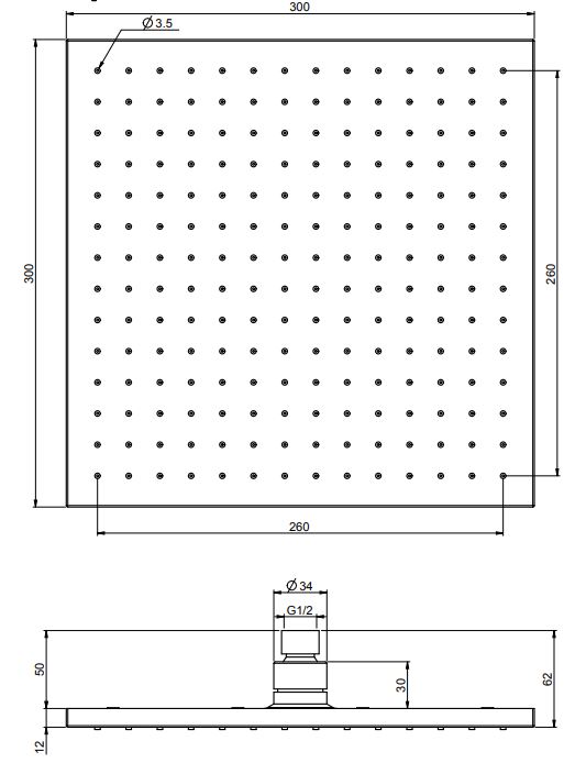 Тропический душ Fima - carlo frattini Wellness F2216/2 30х30 ФОТО