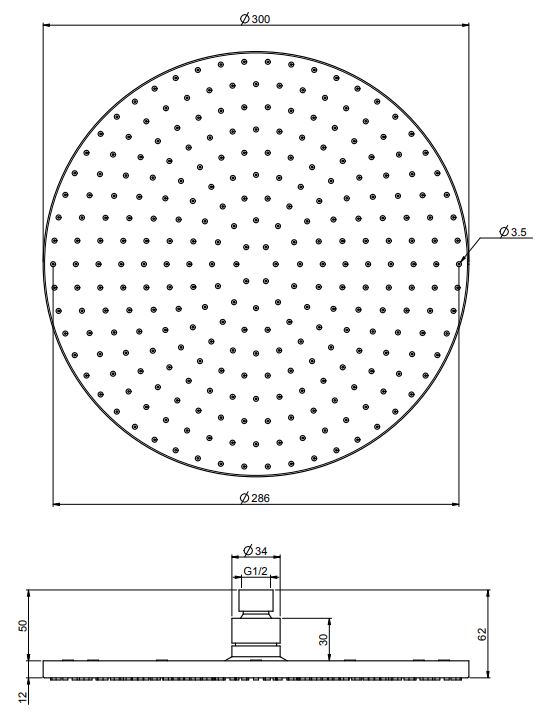 Тропический душ Fima - carlo frattini Wellness F2224/2 30х30 схема 2