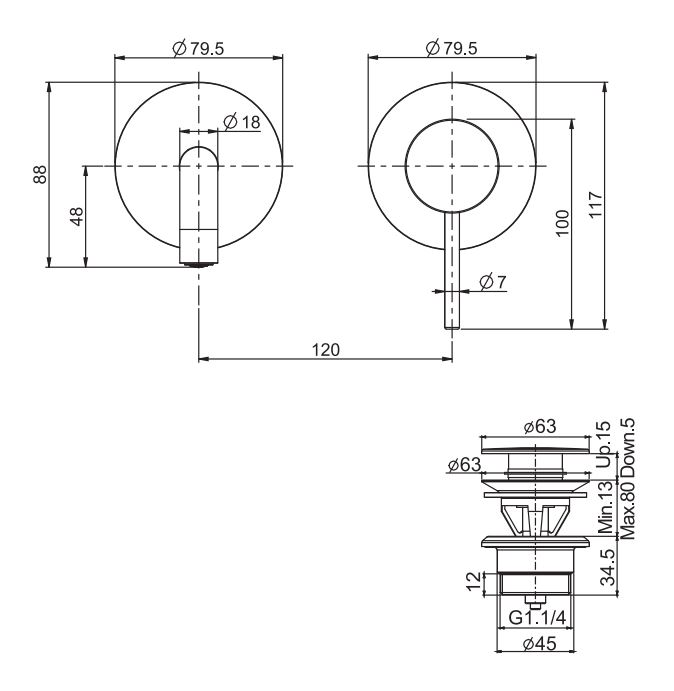 Смеситель для раковины Fima carlo frattini Spillo up F3051NX9CR схема 2