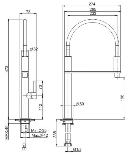 Кухонный смеситель с выдвижной ручной лейкой Fima carlo frattini Flexi Kitchen F7047 ФОТО