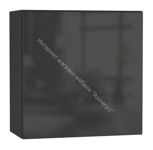 Шкаф навесной Point тип-60 Чёрный глянец/Чёрный матовый