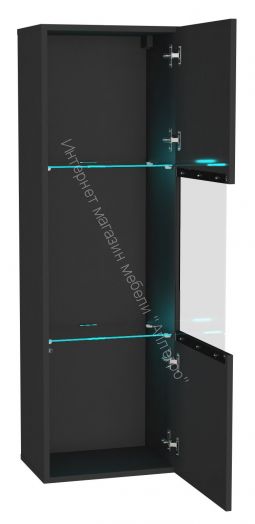 Шкаф навесной Point тип-22 Чёрный глянец/Чёрный матовый