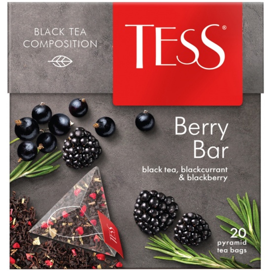 Чай Tess Berry Bar 20 пирамидок (ежевика, черная смородина)