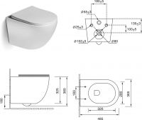 Унитаз подвесной безободковый голубой матовый SantiLine SL-5105 схема 2