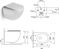 Унитаз подвесной безободковый зеленый матовый SantiLine SL-5107 схема 2